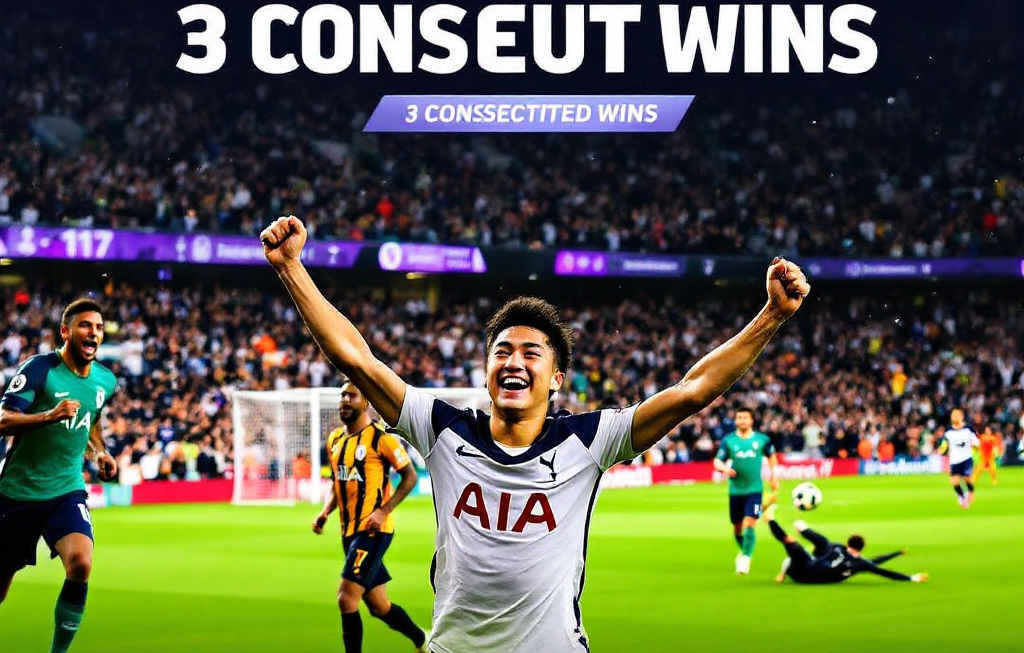손흥민 2도움 활약, 토트넘 4-1 대승으로 1년 만의 3연승 달성