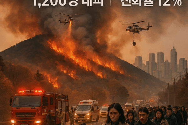 대구 함지산 대형 산불: 1,200명 대피, 진화율 12%…무엇이 문제인가?