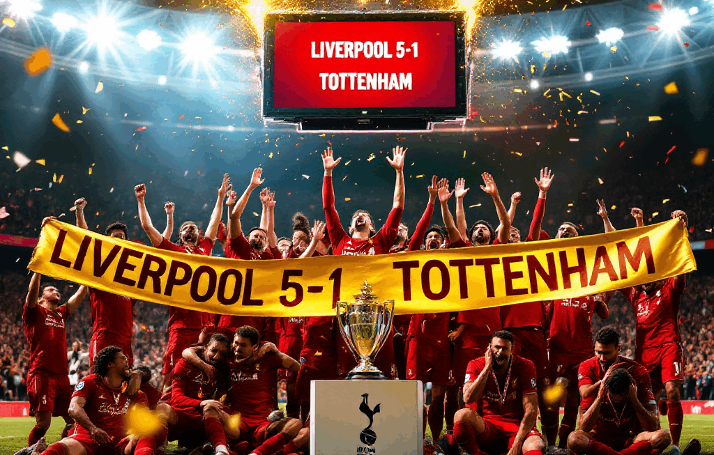 Liverpool’s 5-1 Dominance Secures EPL Title After 5 Years! Tottenham’s Defense Crumbles in Son Heung-min’s Absence