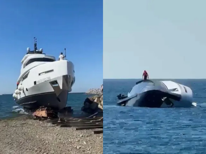 [뉴스] 14억원 요트가 한순간에 ‘풍덩’…살려고 배에서 점프하는 승객도