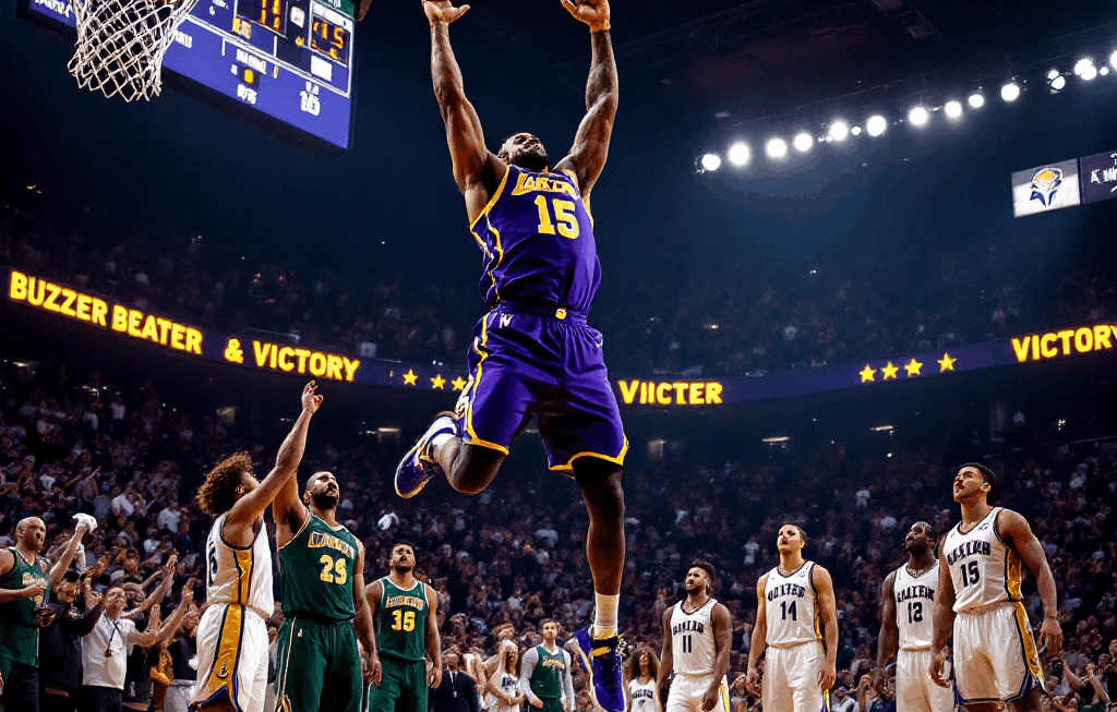 레이커스 리브스의 짜릿한 버저비터! 팀버울브스 꺾고 극적 역전승