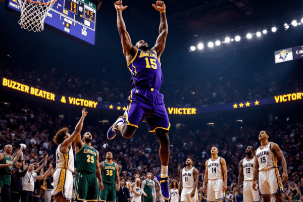 레이커스 리브스의 짜릿한 버저비터! 팀버울브스 꺾고 극적 역전승