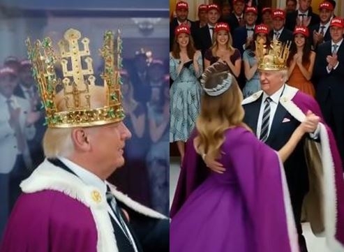 [뉴스] 신라 금관 받고 ‘황홀경’ 빠진 트럼프···왕관 쓴 합성영상, 속마음 담겼네