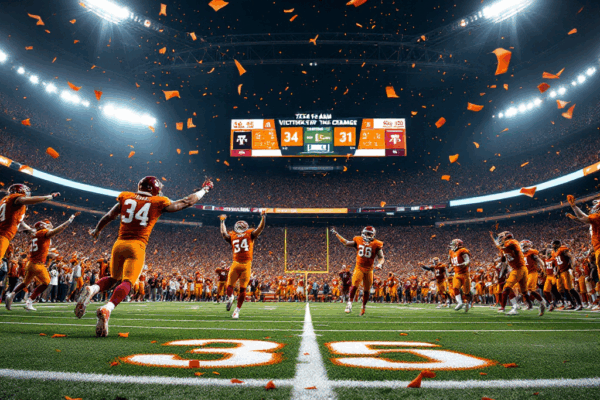 텍사스 롱혼스, 라이벌 A&M 격파하고 SEC 정상 노려