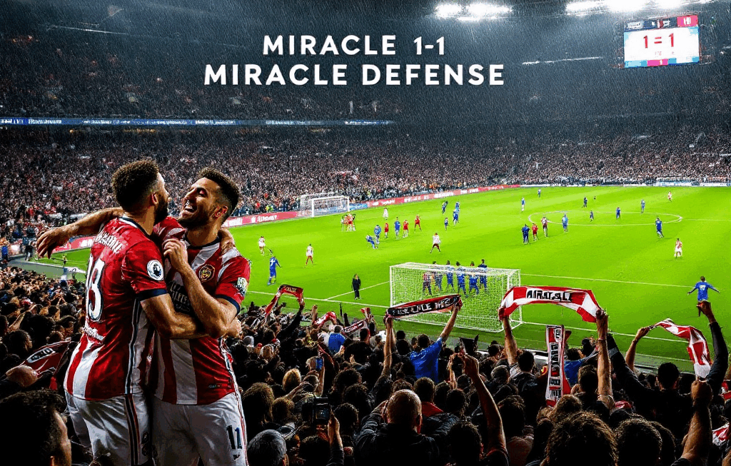 선덜랜드 짠물수비의 기적! 자카 데뷔골로 에버턴과 1-1 무승부