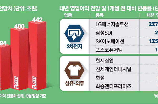 [뉴스] 2차전지·의류株 실적전망 줄줄이 하향