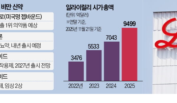 [뉴스] 비만약 원톱 릴리, 업계 첫 시총 1조弗 터치