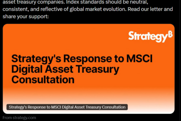[뉴스] “비트코인 기업 차별은 시대착오”… 세일러, MSCI ‘지수 퇴출’ 경고에 정면 반박