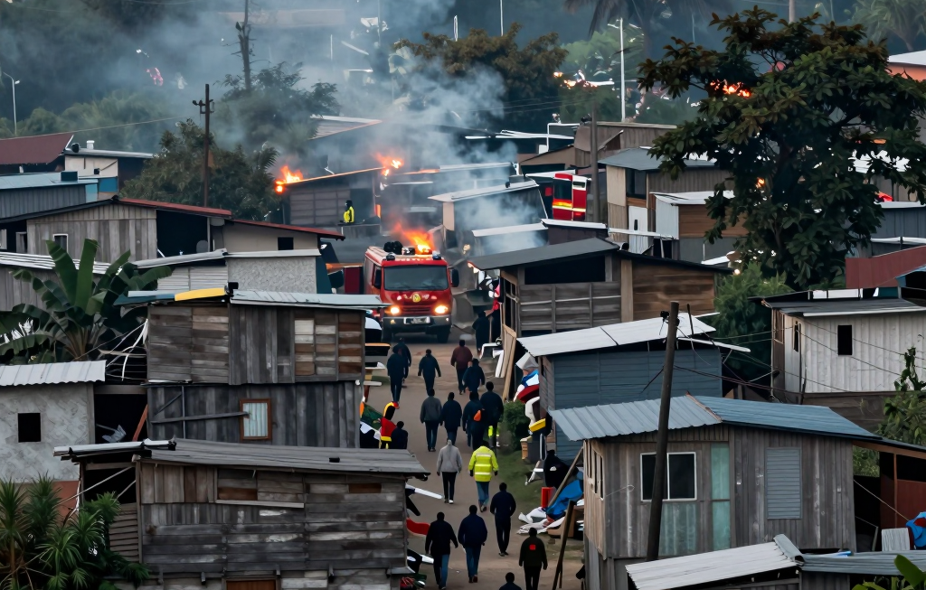 강남 한복판 판자촌 구룡마을, 대형 화재로 100명 긴급 대피