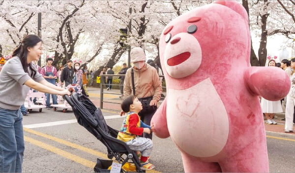 [뉴스] 벚꽃놀이 나온 롯데홈쇼핑 벨리곰’
