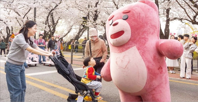 [뉴스] 벚꽃놀이 나온 롯데홈쇼핑 벨리곰’