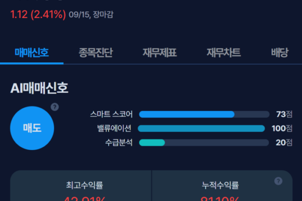 [뉴스] [MK시그널] 오션니어링 인터내셔널 매도신호 포착, 수익률 18.2% 달성